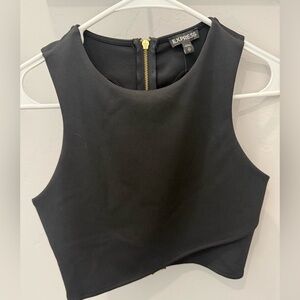 Express Black Asymmetrical Crop Top